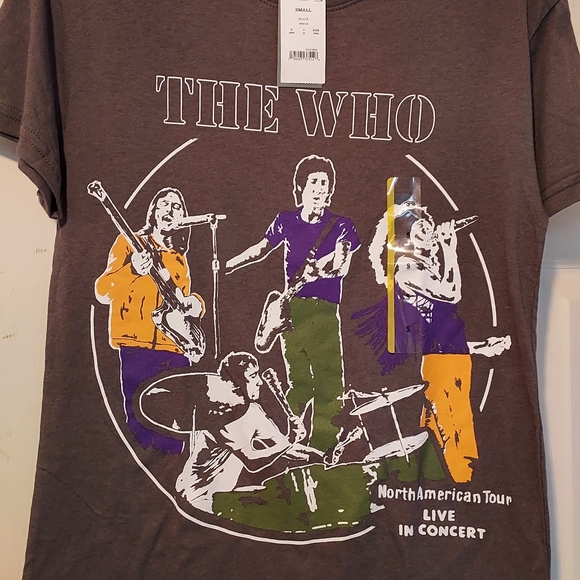 The Who Band Graphic T Shirt Mens Small Short Sleeve Gray North American Tour - Picture 2 of 8
